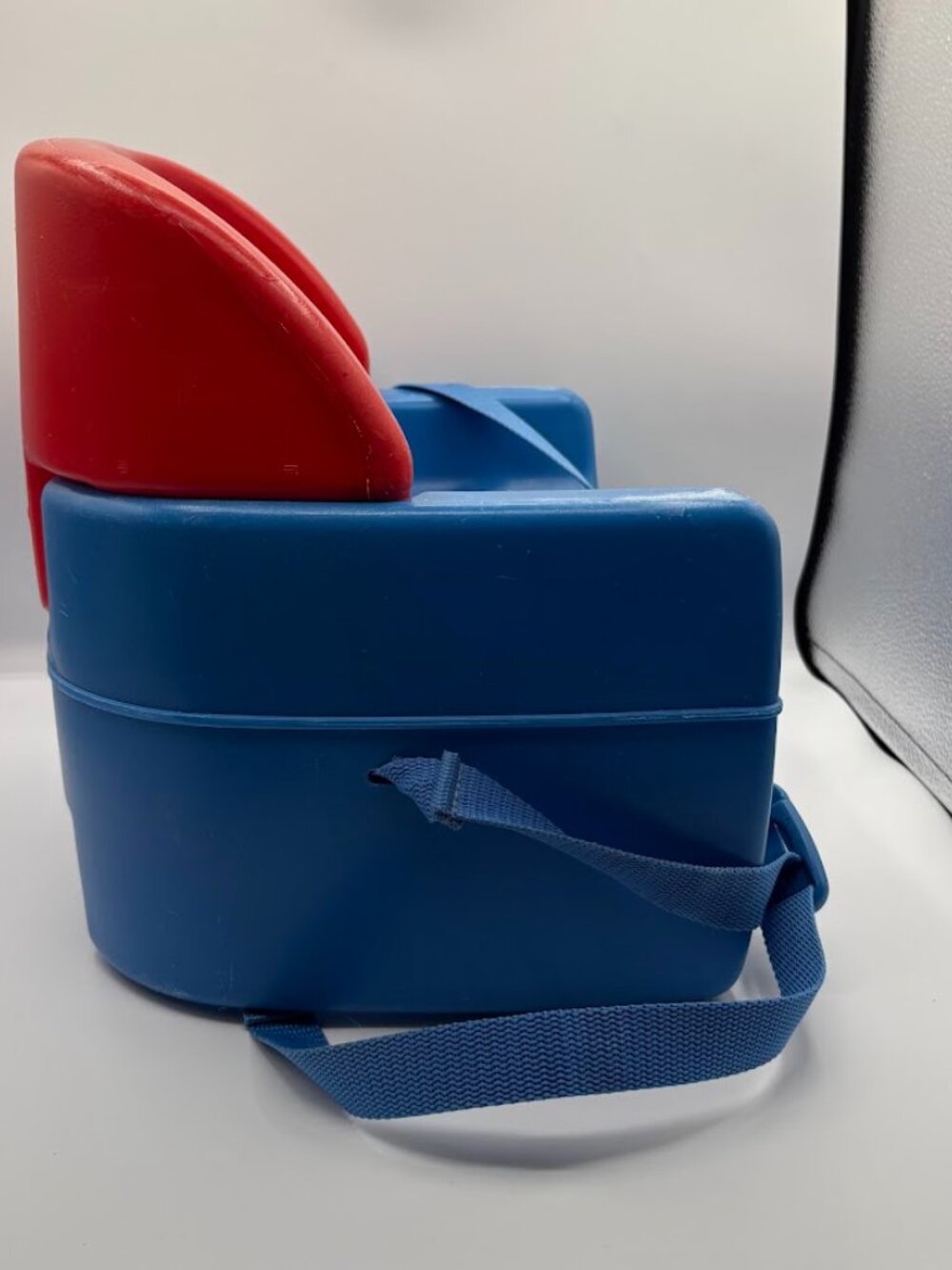 Fisher Price Grow with Me Booster Seat Chair Straps Red Blue Vintage 1990s - Picture 2 of 8